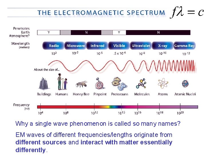 Why a single wave phenomenon is called so many names? EM waves of different Why a single wave phenomenon is called so many names? EM waves of different