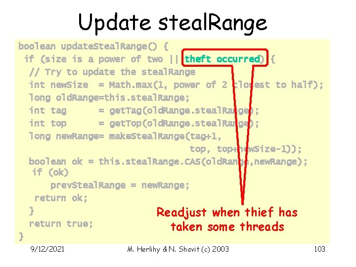 Update steal. Range boolean update. Steal. Range() { if (size is a power of