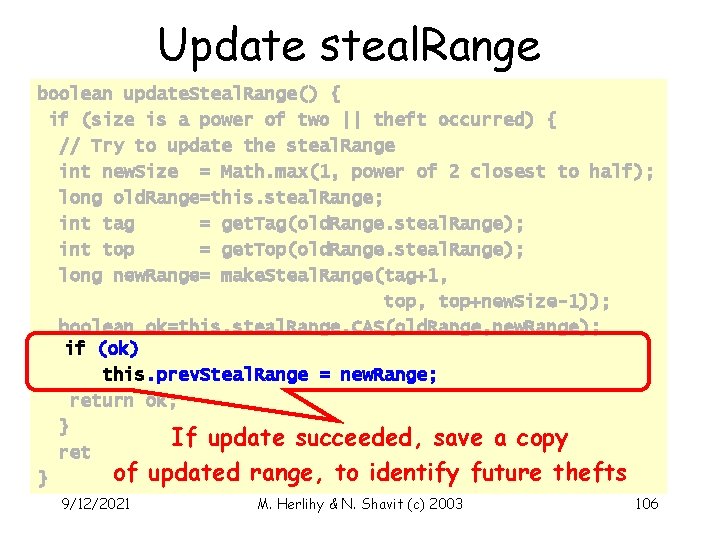 Update steal. Range boolean update. Steal. Range() { if (size is a power of