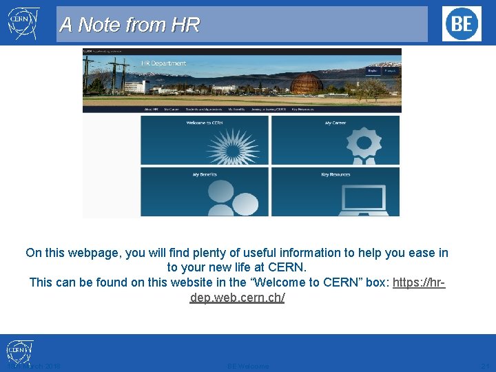 A Note from HR On this webpage, you will find plenty of useful information