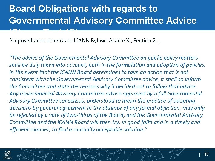 Board Obligations with regards to Governmental Advisory Committee Advice (Stress Test 18) Proposed amendments
