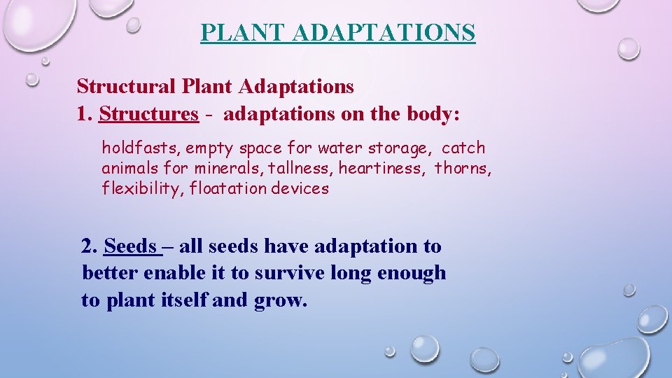 ADAPTATIONS Types of Structural Adaptations CAMOUFLAGECOLORATION
