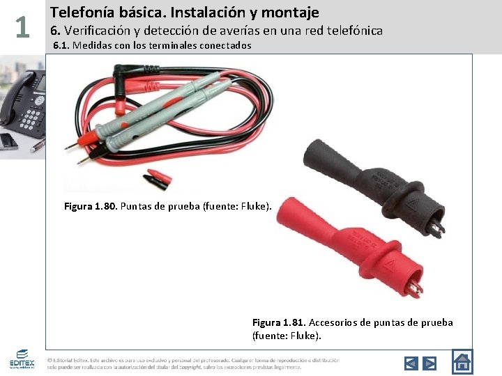 1 Telefonía básica. Instalación y montaje 6. Verificación y detección de averías en una