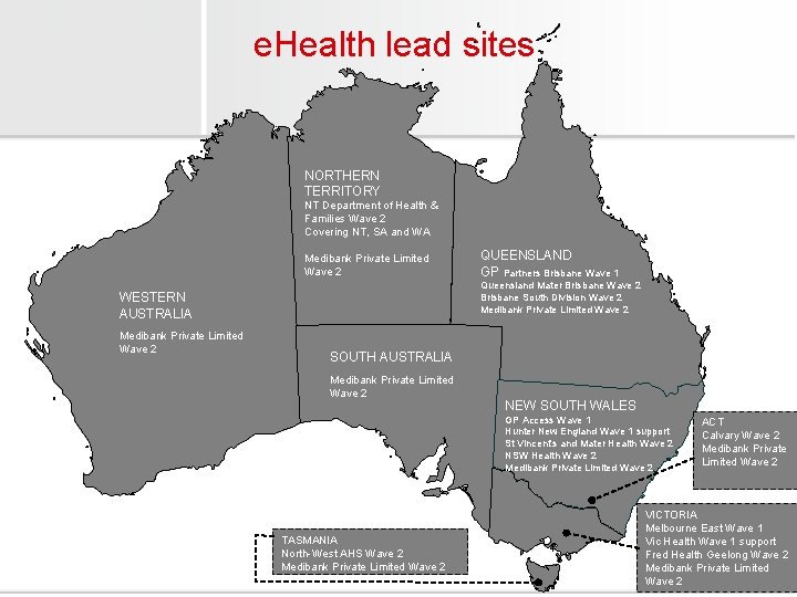 e. Health lead sites NORTHERN TERRITORY NT Department of Health & Families Wave 2