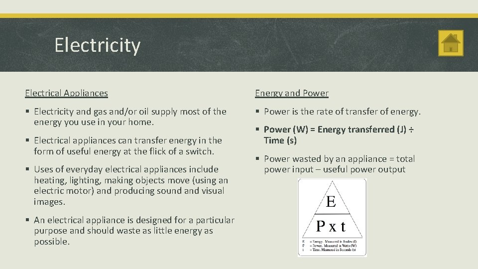 Electricity Electrical Appliances Energy and Power § Electricity and gas and/or oil supply most