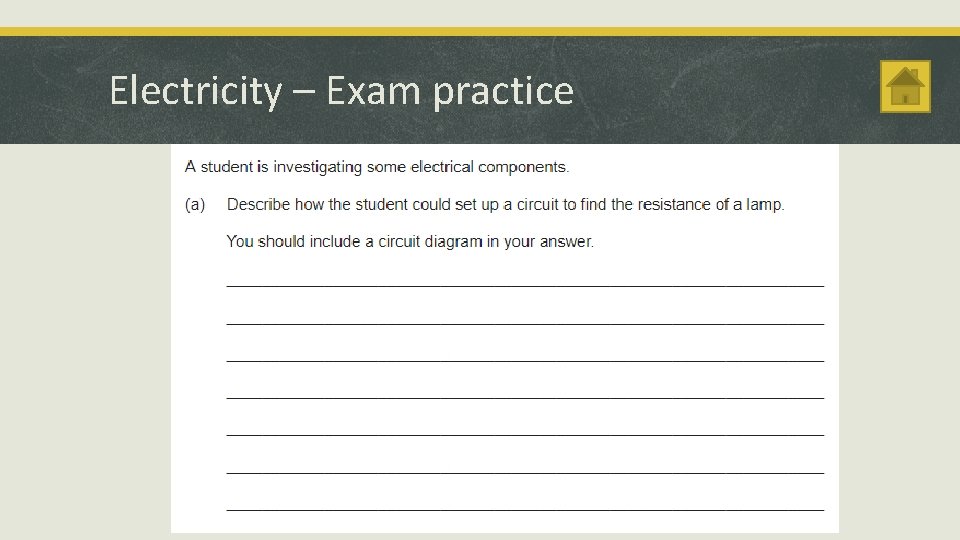 Electricity – Exam practice 