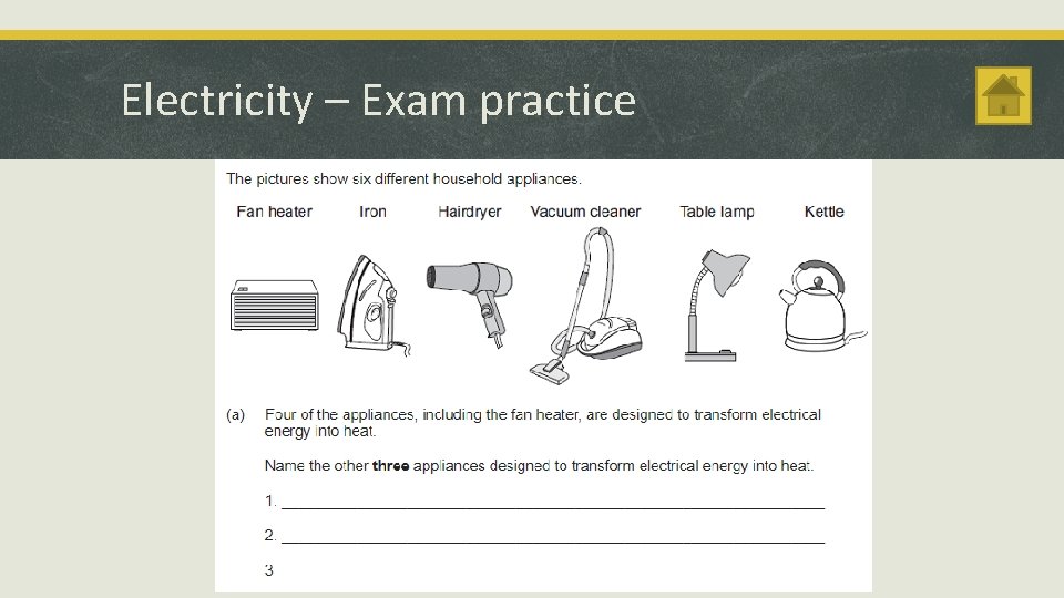Electricity – Exam practice 