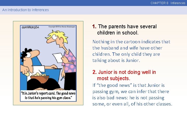 CHAPTER 8 Inferences An Introduction to Inferences 1. The parents have several children in