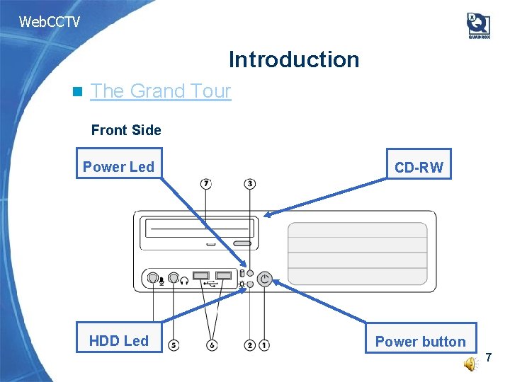 Web. CCTV Introduction n The Grand Tour Front Side Power Led CD-RW HDD Led