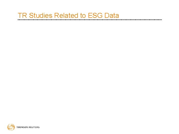 TR Studies Related to ESG Data 