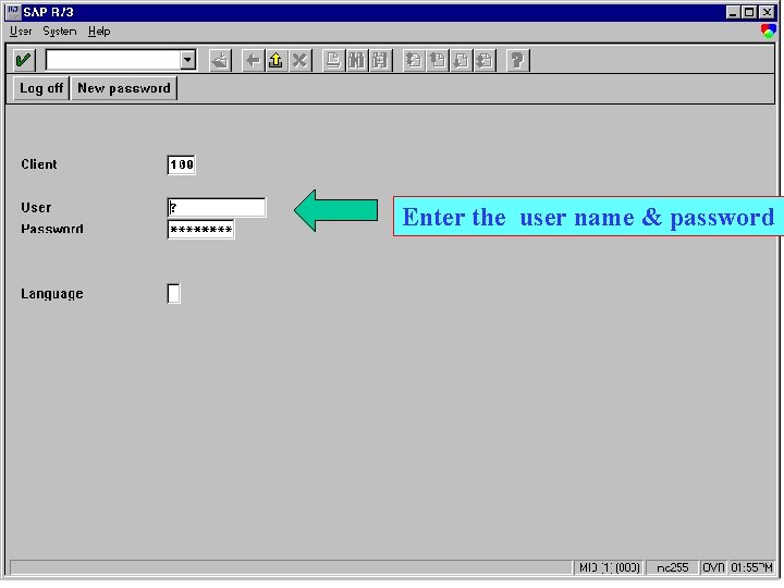 Enter the user name & password 
