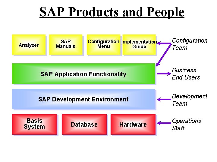 SAP Products and People SAP Manuals Analyzer Configuration Implementation Menu Guide SAP Application Functionality