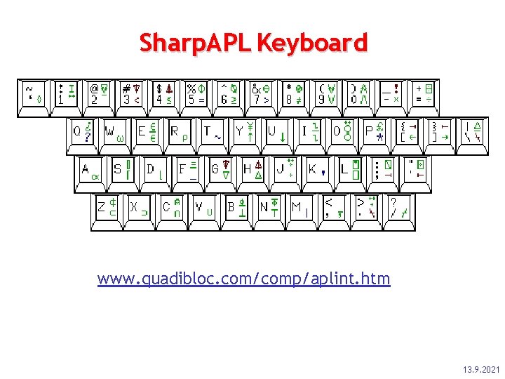 Sharp. APL Keyboard www. quadibloc. com/comp/aplint. htm 13. 9. 2021 