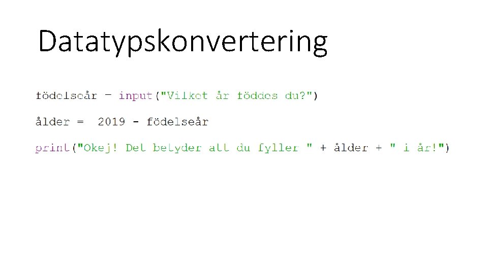 Datatypskonvertering 