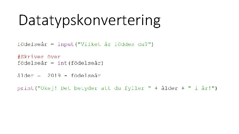 Datatypskonvertering 