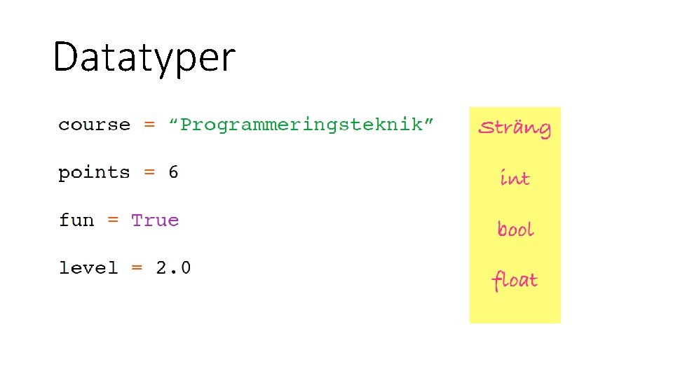 Datatyper 