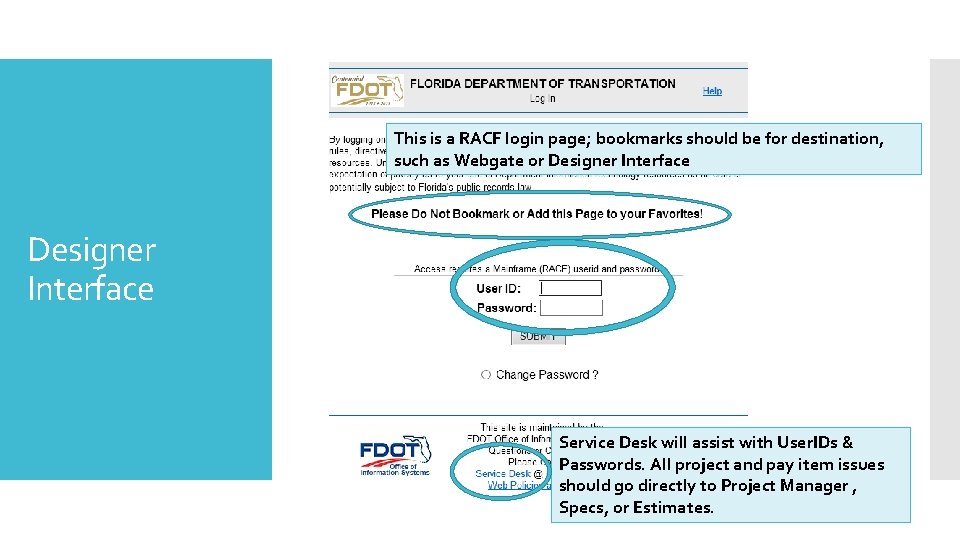 This is a RACF login page; bookmarks should be for destination, such as Webgate