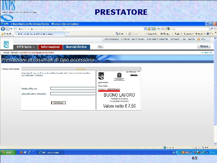 PRESTATORE 65 