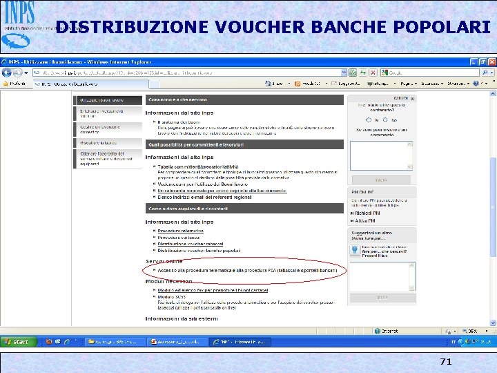 DISTRIBUZIONE VOUCHER BANCHE POPOLARI 71 