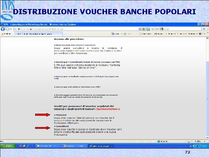 DISTRIBUZIONE VOUCHER BANCHE POPOLARI 72 