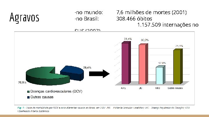 Agravos -no mundo: -no Brasil: SUS (2007) 7, 6 milhões de mortes (2001) 308.