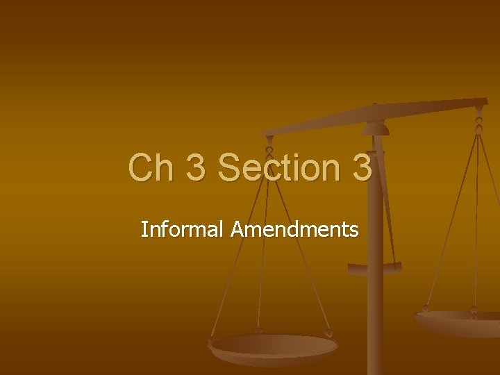 Ch 3 Section 3 Informal Amendments 