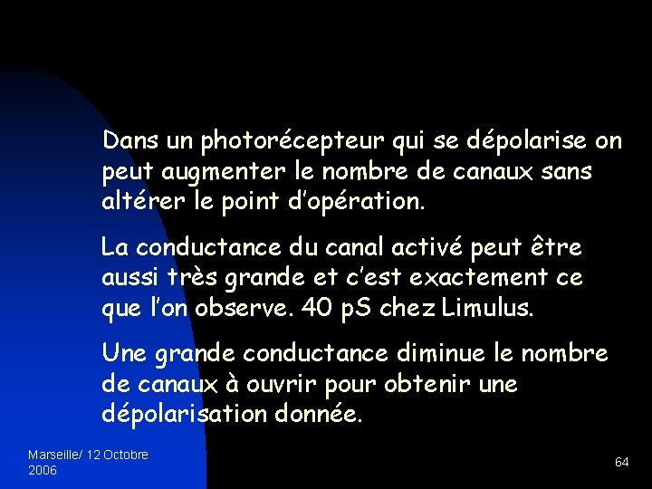 Dans un photorécepteur qui se dépolarise on peut augmenter le nombre de canaux sans