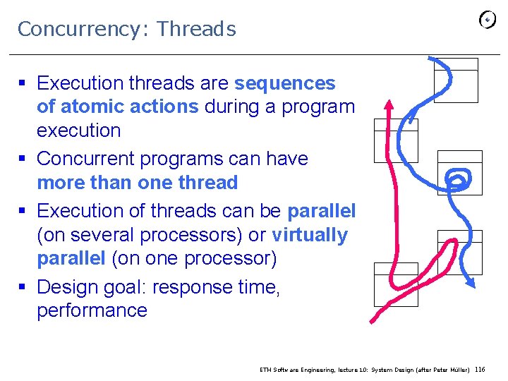 Concurrency: Threads § Execution threads are sequences of atomic actions during a program execution