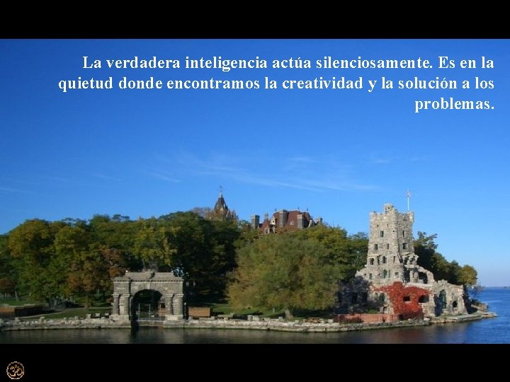 La verdadera inteligencia actúa silenciosamente. Es en la quietud donde encontramos la creatividad y