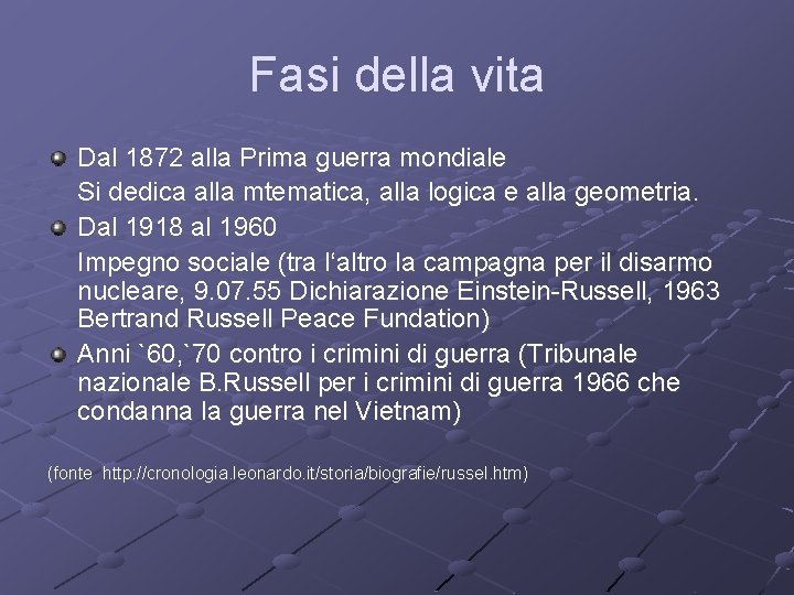 Fasi della vita Dal 1872 alla Prima guerra mondiale Si dedica alla mtematica, alla