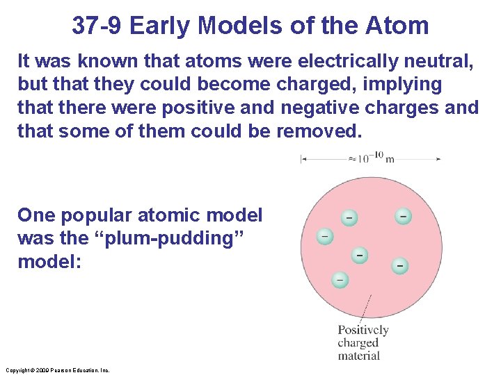 37 -9 Early Models of the Atom It was known that atoms were electrically
