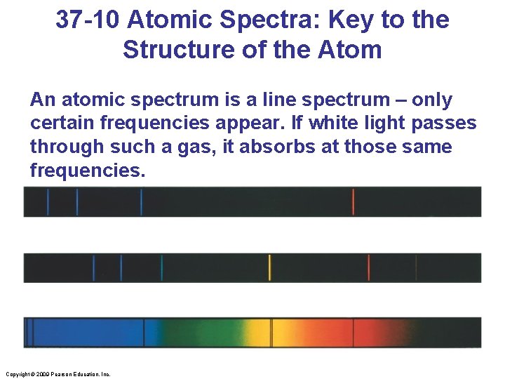 37 -10 Atomic Spectra: Key to the Structure of the Atom An atomic spectrum
