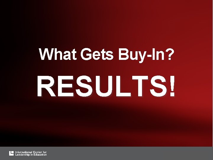 What Gets Buy-In? RESULTS! #Model. Schools 