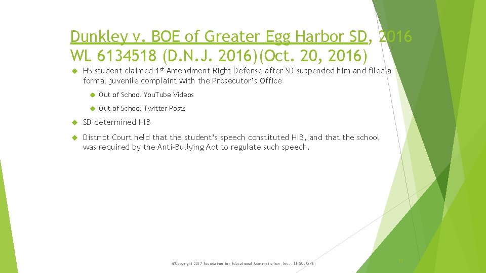 Dunkley v. BOE of Greater Egg Harbor SD, 2016 WL 6134518 (D. N. J.