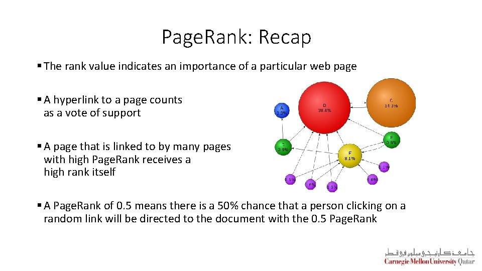 Page. Rank: Recap § The rank value indicates an importance of a particular web Page. Rank: Recap § The rank value indicates an importance of a particular web
