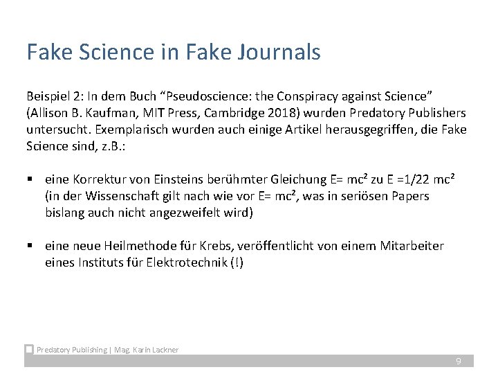 Fake Science in Fake Journals Beispiel 2: In dem Buch “Pseudoscience: the Conspiracy against