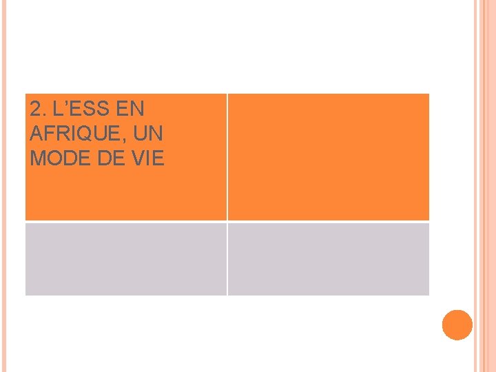 2. L’ESS EN AFRIQUE, UN MODE DE VIE 
