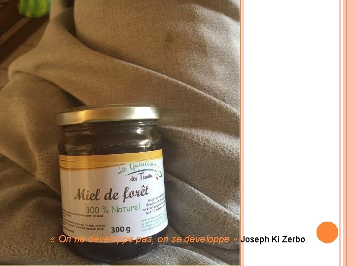  « On ne développe pas, on se développe » Joseph Ki Zerbo 