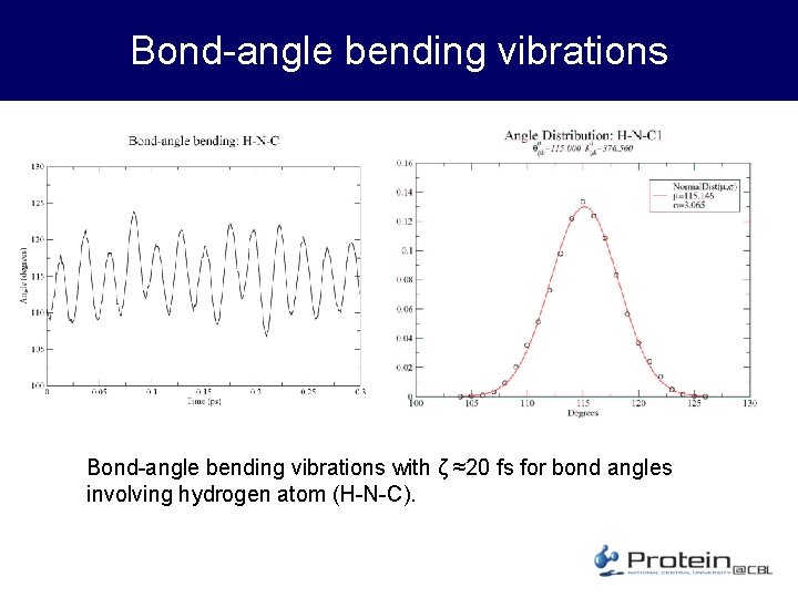 Bond-angle bending vibrations with ζ ≈20 fs for bond angles involving hydrogen atom (H-N-C).