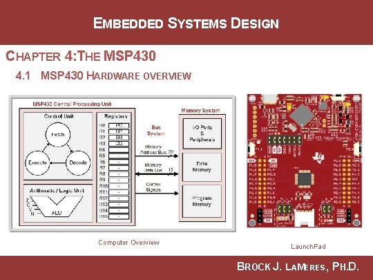 EMBEDDED SYSTEMS DESIGN CHAPTER 4: THE MSP 430 4. 1 MSP 430 HARDWARE OVERVIEW