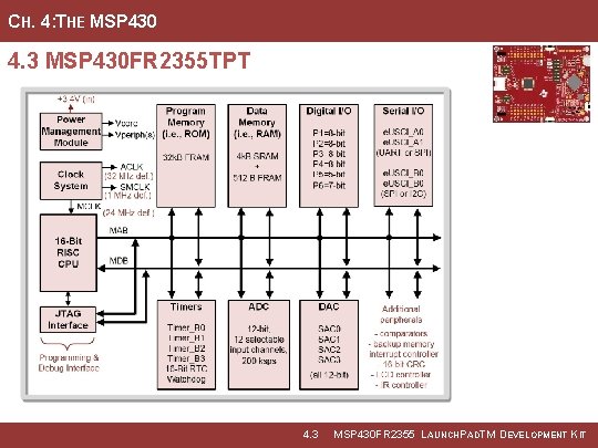 CH. 4: THE MSP 430 4. 3 MSP 430 FR 2355 TPT 4. 3