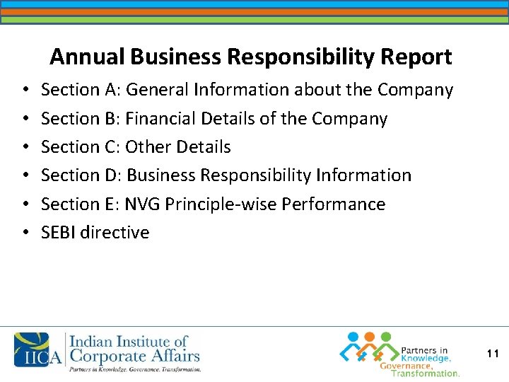 Annual Business Responsibility Report • • • Section A: General Information about the Company