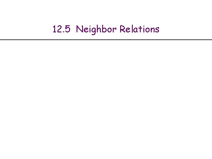 12. 5 Neighbor Relations 