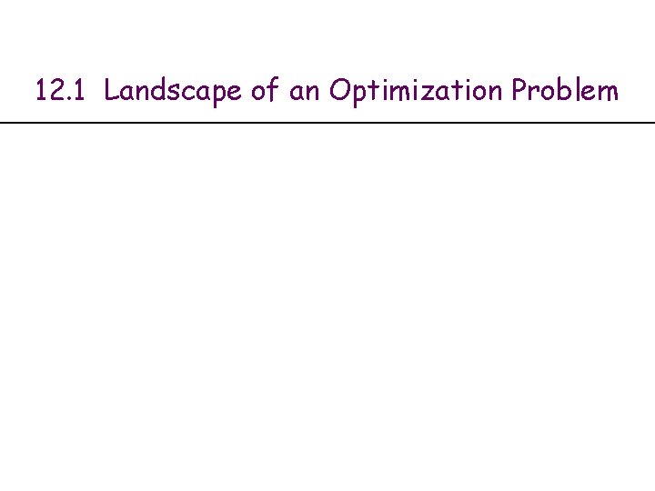 12. 1 Landscape of an Optimization Problem 