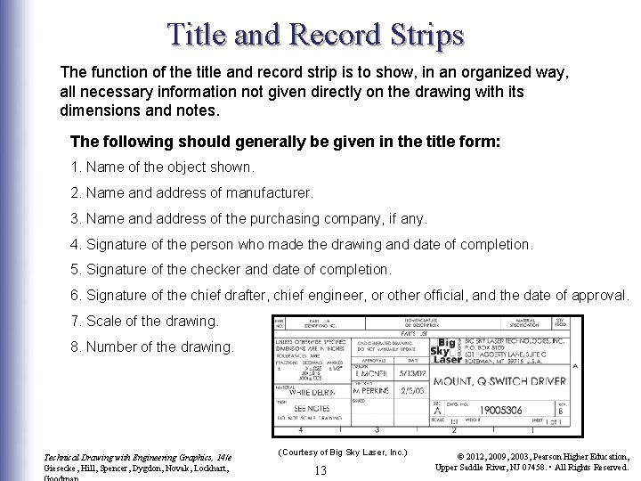 Title and Record Strips The function of the title and record strip is to