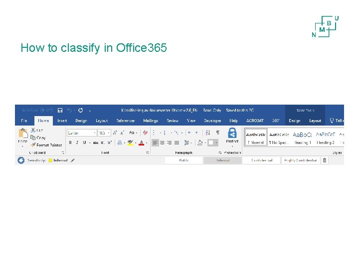 How to classify in Office 365 