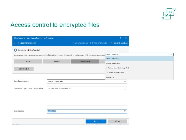Access control to encrypted files 