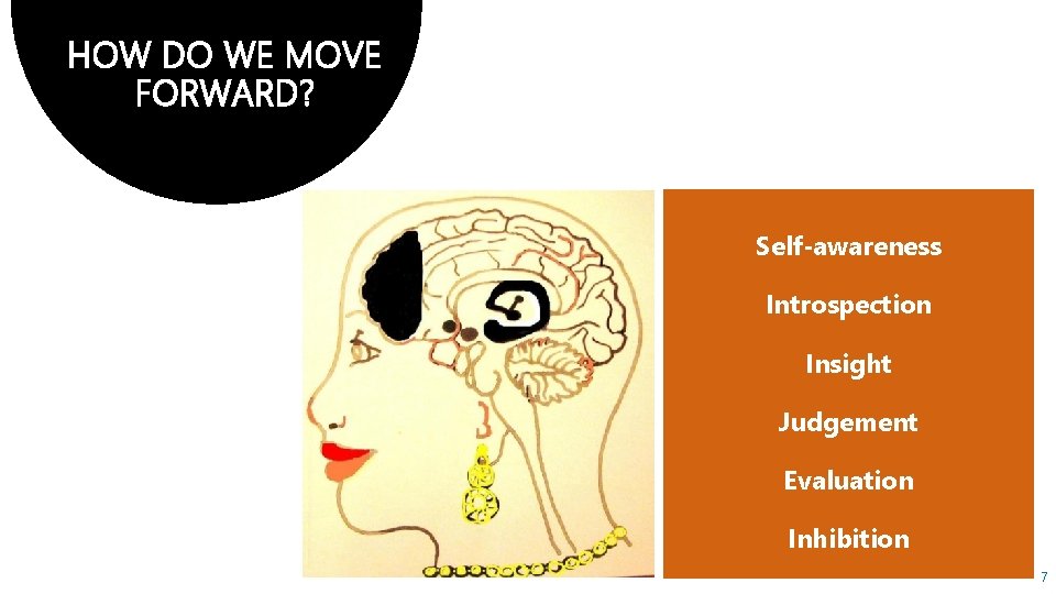 HOW DO WE MOVE FORWARD? Self-awareness Introspection Insight Judgement Evaluation Inhibition 7 