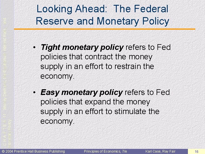 C H A P T E R 11: Money Demand, the Equilibrium Interest Rate,