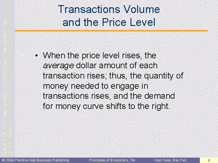 C H A P T E R 11: Money Demand, the Equilibrium Interest Rate,